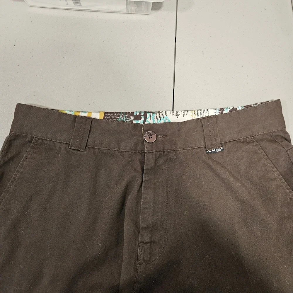 Vintage LOST ENTERPRISES Mens 36 Chino Y2K Skateboard Shorts Brown 24 in Long‎